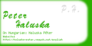 peter haluska business card